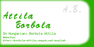 attila borbola business card